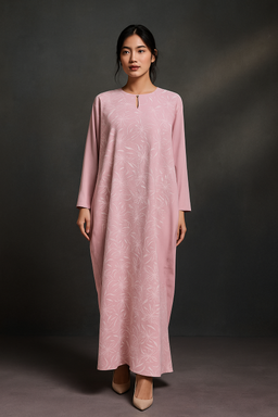 KAFTAN BATIK KLASIK LONG SLEEVE  : BELACAN PINK