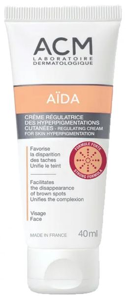 ACM AÏDA CREME Régulatrice des Hyperpigmentations Cutanées 40 ml est un soin qui permet d'atténuer ou d'éliminer les taches 