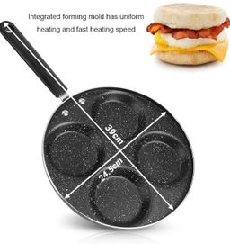 Convenient & Efficient 4 Round Hole Frying Pan