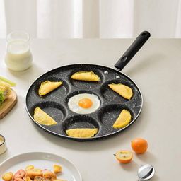 Convenient & Efficient 7 Round Hole Frying Pan