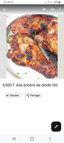 Aile de dinde rôtie 