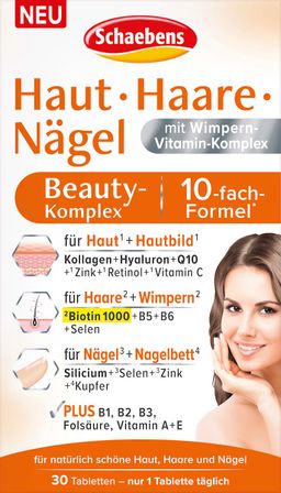 Complexe de beauté pour la peau, les cheveux et les ongles, 30 comprimés, 24 g