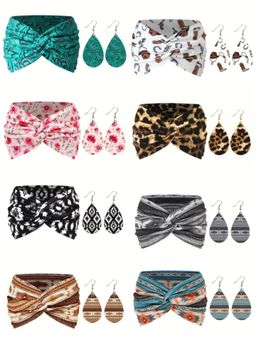Ladies 1x Earrings + 1x Headband