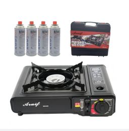 Portable Gas Stove with 4 Refill Canister Set