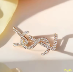 Broche de poitrine exquise pour femmes, Design tendance, lettres de luxe, strass, broches de poitrine, pardessus, pull, accessoire, 2025