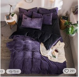 5 Piece Flannel Corduroy Comforter Set