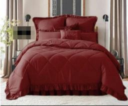 5 Piece Plain Frilled Comforter