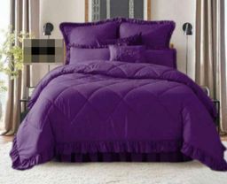 5 Piece Plain Frilled Comforter