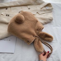 Furry Bunny Tote (Black)