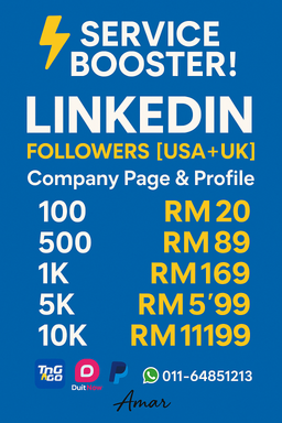 ⚡SERVICE BOOSTER ⚡LINKEDIN FOLLOWERS [USA+UK] Company Page & Profile