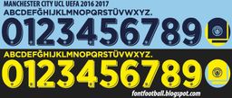 Font Vector Manchester City UCL 2016 2017 kit