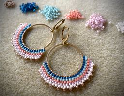 Gold Tribal Earrings - Denim Rose