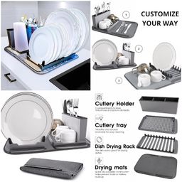 Dish Drying Rack with Mat
