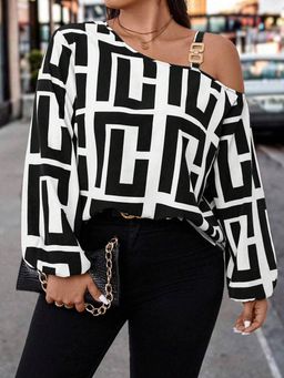 Plus Size Ladies Cold Shoulder Blouses 