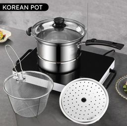 Unique & Versatile Korean Pot With Basket & Steamer