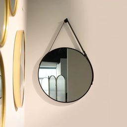 48cm Round Mirror with Leather Strap