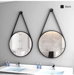 48cm Round Mirror with Leather Strap