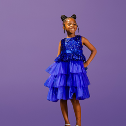 Nabotique Peach-Coloured & Salmon Rose Layered Net Dress