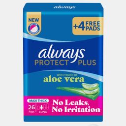 Always Protect Plus with aloe vera Long Pads 26 Pads