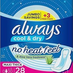 Always Protect Plus with Aloe Vera Long Pads, 28 Pads