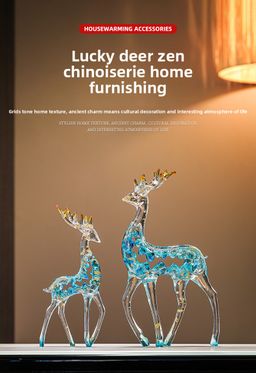 Pajangan Patung Rusa Kristal Mewah Sepasang Dekorasi Rumah Kantor Lemari Meja Foyer Ruang Tamu TV Hadiah Dekorasi yang Dapat Disesuaikan 