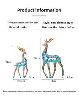 Pajangan Patung Rusa Kristal Mewah Sepasang Dekorasi Rumah Kantor Lemari Meja Foyer Ruang Tamu TV Hadiah Dekorasi yang Dapat Disesuaikan 
