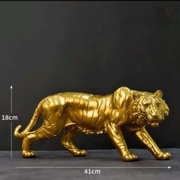 Pajangan Meja Patung Shio Harimau Macan Tutul Leopard American Koleksi Unik Mewah Dekorasi Meja Kantor Lemari Rak Cabinet Studio Suvenir Gift Dekorasi Fengshui Kreatif Lambang Kemakmuran Keberanian