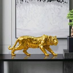 Pajangan Meja Patung Shio Harimau Macan Tutul Leopard American Koleksi Unik Mewah Dekorasi Meja Kantor Lemari Rak Cabinet Studio Suvenir Gift Dekorasi Fengshui Kreatif Lambang Kemakmuran Keberanian