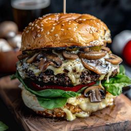 Mozarella Smoke Mushroom Burger