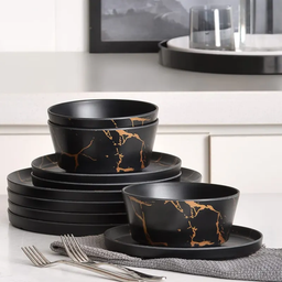 Piring Porselen Mewah Marble - Aneka Piring Hidangan Mewah Bahan Porselen Premium 1 Set