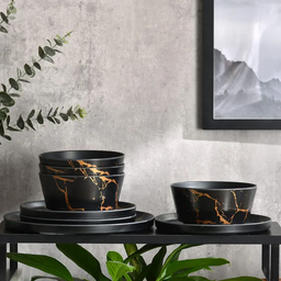 Piring Porselen Mewah Marble - Aneka Piring Hidangan Mewah Bahan Porselen Premium 1 Set