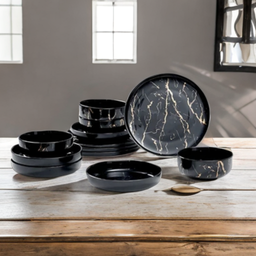 Piring Porselen Mewah Marble - Aneka Piring Hidangan Mewah Bahan Porselen Premium 1 Set