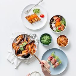 Piring Mangkuk Mug 1 Set Material Porselen Berkualitas Terkesan Mewah Aman untuk Penggunaan Microwave Untuk Berbagai Hidangan