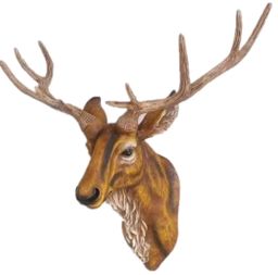 Pajangan Dinding Kepala Rusa Artificial Imitasi Menyerupai Asli Material Polyresin Gaya Vintage Klasik