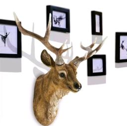 Pajangan Dinding Kepala Rusa Artificial Imitasi Menyerupai Asli Material Polyresin Gaya Vintage Klasik