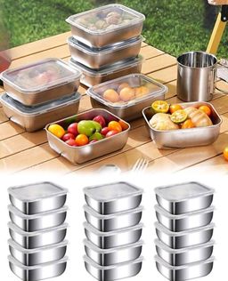 12 Piece Stainless Steel Food Storage Containers