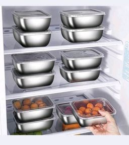 12 Piece Stainless Steel Food Storage Containers