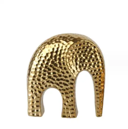 Pajangan Patung Gajah Dekorasi Fengshui Rumah Kantor Mewah Premium Keramik Dilapisi Warna Emas Polkadot Hadiah