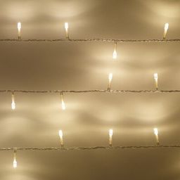 Lights4fun Guirlande Lumineuse d’Intérieur avec 100 LED Blanc Chaud sur Câble Transparent de 8m pour Intérieur