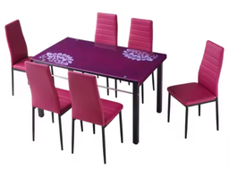 Ensemble de table à manger en verre moderne et élégant pour la maison, l'hôtel, l'atelier ou l'entrepôt utilisent des meubles de restaurant polyvalents