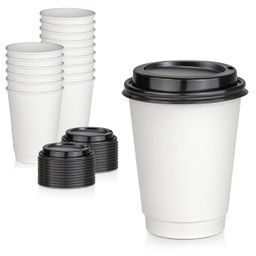 04. Plain White Double Walled Paper Cups 12oz (250cups)