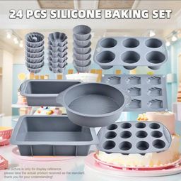 24 Piece Silicone Baking Mold Set