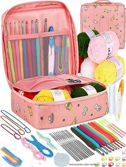 58 Piece / Crochet Starter Kit Portable Yarn Knitting Tools Sets