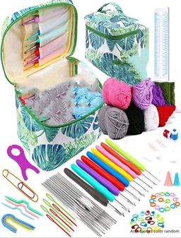58 Piece / Crochet Starter Kit Portable Yarn Knitting Tools Sets