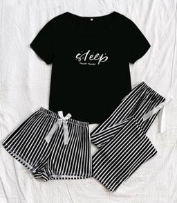 Ladies 3 Piece PJ Sets