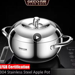 Casserole de cuisine en acier inoxydable 304, Certification LFGB en forme de pomme, 3,2 l, Pot à ragoût Ultra épais, Pot à soupe à Circulation interne