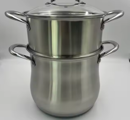 Vente en gros de marmite à soupe multifonctionnelle en acier inoxydable marmite à vapeur de 24cm outils de cuisson casserole en métal pour cuisinière à induction