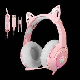 ONIKUMA K9 RGB Stereo Gaming Headset with Cat Ears for PS4, Xbox, PC and Switch