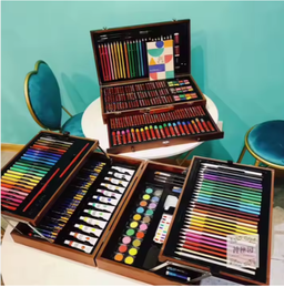 Megasus — boîte en bois, fournitures artistiques de luxe, ensemble pour peinture et dessins, contient toutes les fournitures supplémentaires, vous besoin de g, 145 pièces