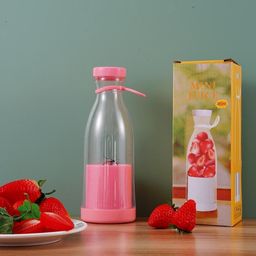 420ML Portable Mini Rechargeable Juicer Cup Blender Smoothie Mixer - Pink